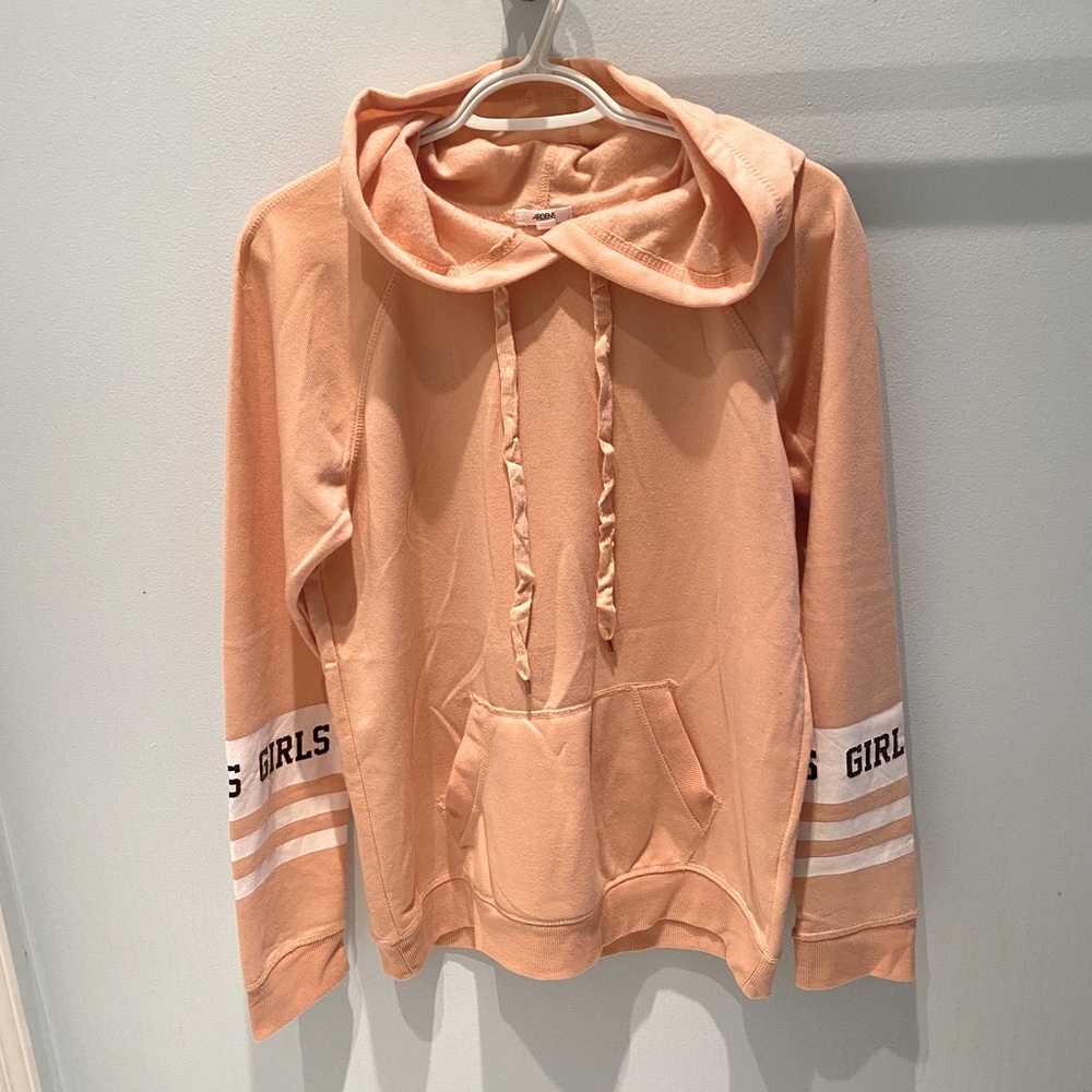 Ardene • Peach&White long sleeve hoodie «GIRLS» - Picture 2 of 11